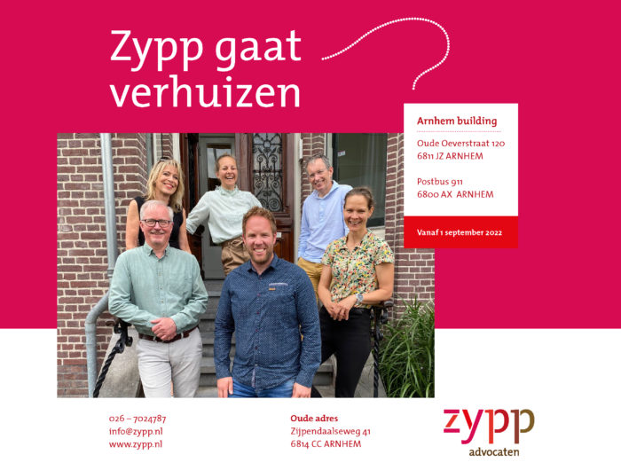 ZYPP advocaten verhuist per 1 september 2022!