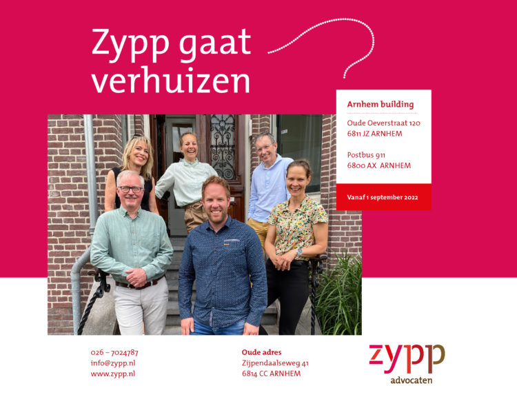 ZYPP advocaten verhuist per 1 september 2022!